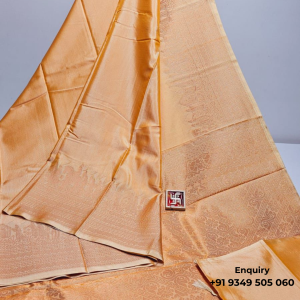 Light Gold Kanjivaram Silk Saree with Subtle Motifs