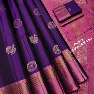 Royal Purple & Magenta Kanchipuram Silk Saree