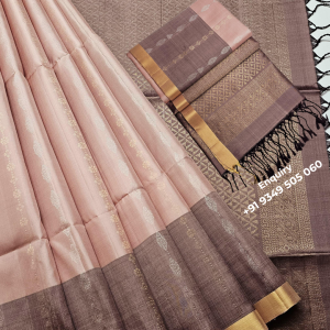 Rose Gold & Coffee Brown Silk Saree