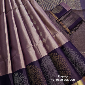 Elegant Mauve & Deep Purple Kanjivaram Silk Saree