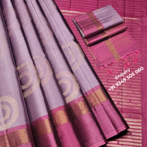 Rose Lilac & Wine Pink Designer Silk Saree