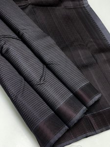 Elegant Black Bridal Soft Silk Saree