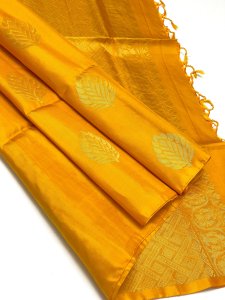 Golden Yellow with Leaf Motifs