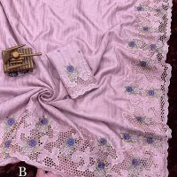 Festive Collection Tusser Cotton Saree Pink