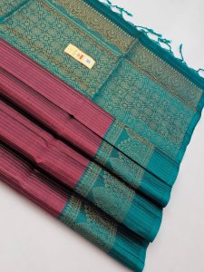Plum & Teal Green Dual Tone with Zari Weaving
