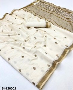 Onam Collection – Silk Ivory Saree